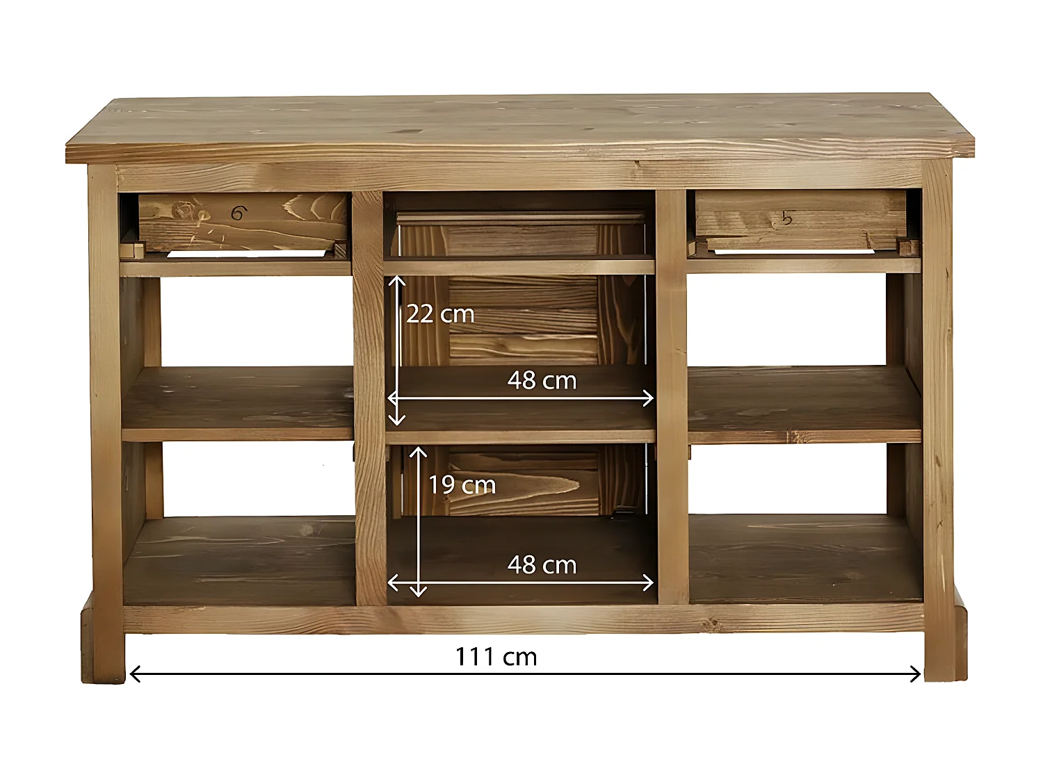 Meuble sous vasque en pin massif 120 cm Manel