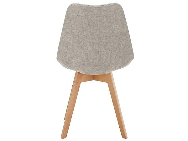 SKINNY - Chaise scandinave tissu teinté lin pieds hêtre (x2)