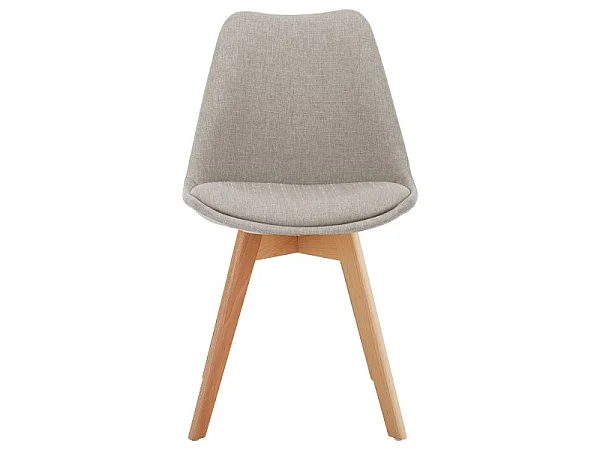 SKINNY - Chaise scandinave tissu teinté lin pieds hêtre (x2)