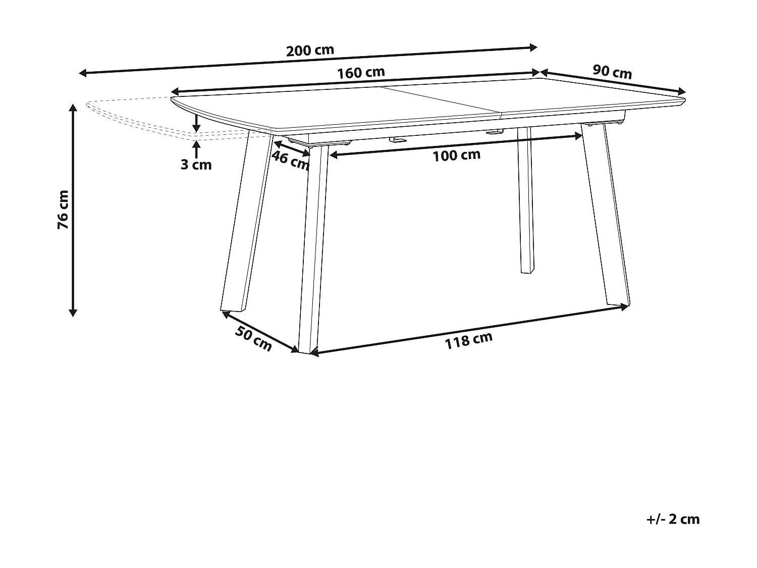 Tavolo da pranzo estensibile SALVADOR Marrone scuro 160/200 cm 90 cm
