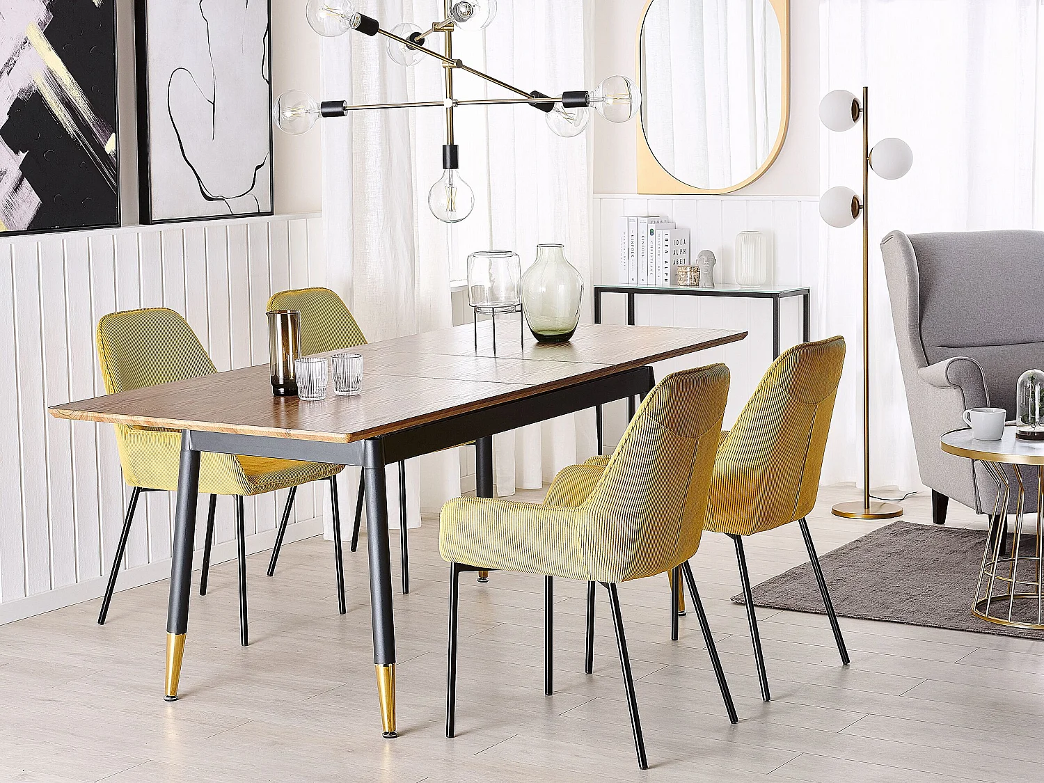 Table de salle à manger extensible CALIFORNIA Marron foncé 160/200 cm 90 cm