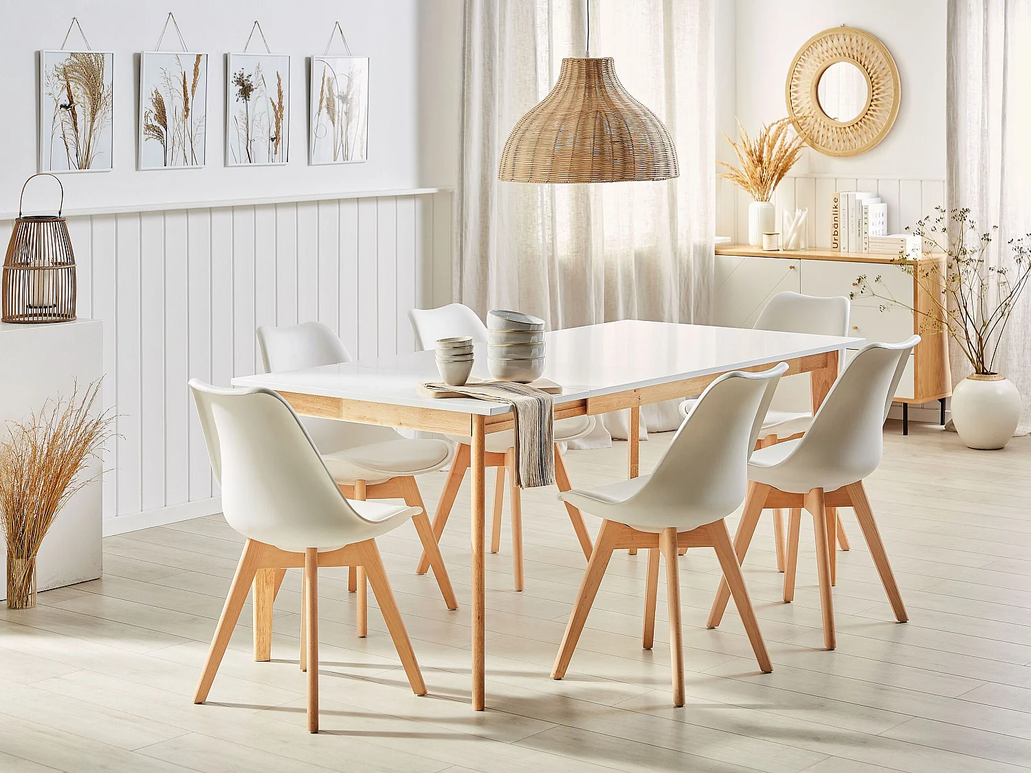 Ausziehbarer Esstisch SOLA Weiss 140/180 cm 90 cm