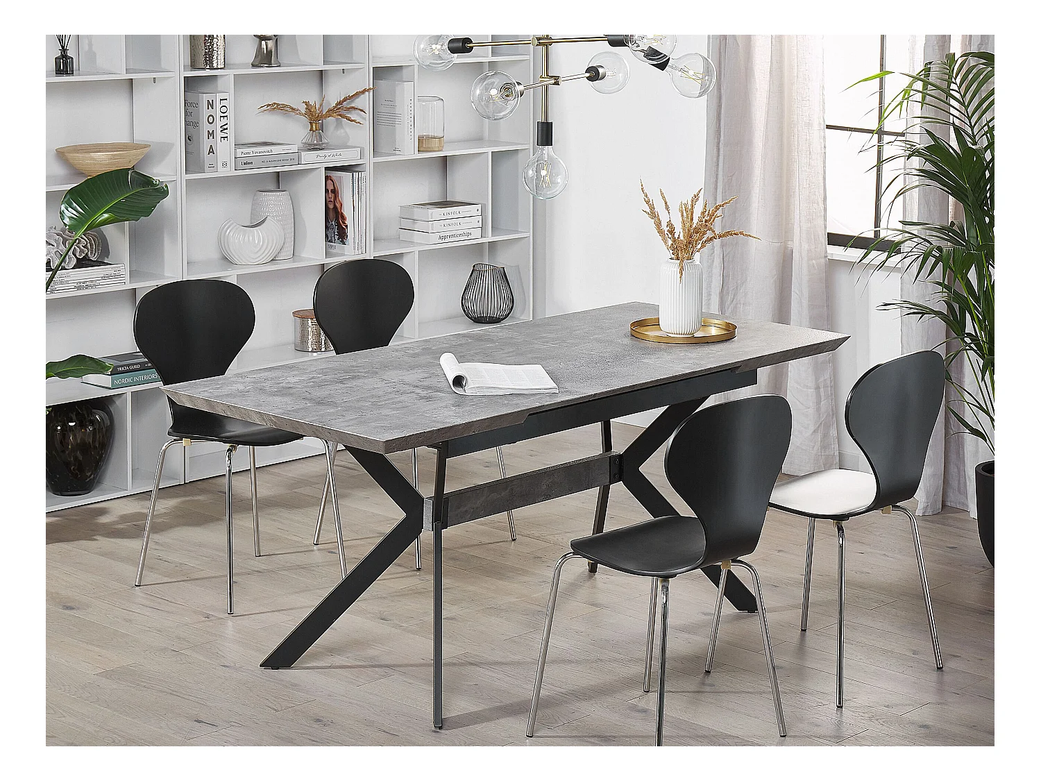 Table de salle à manger extensible BENSON Gris clair 140/180 cm 80 cm