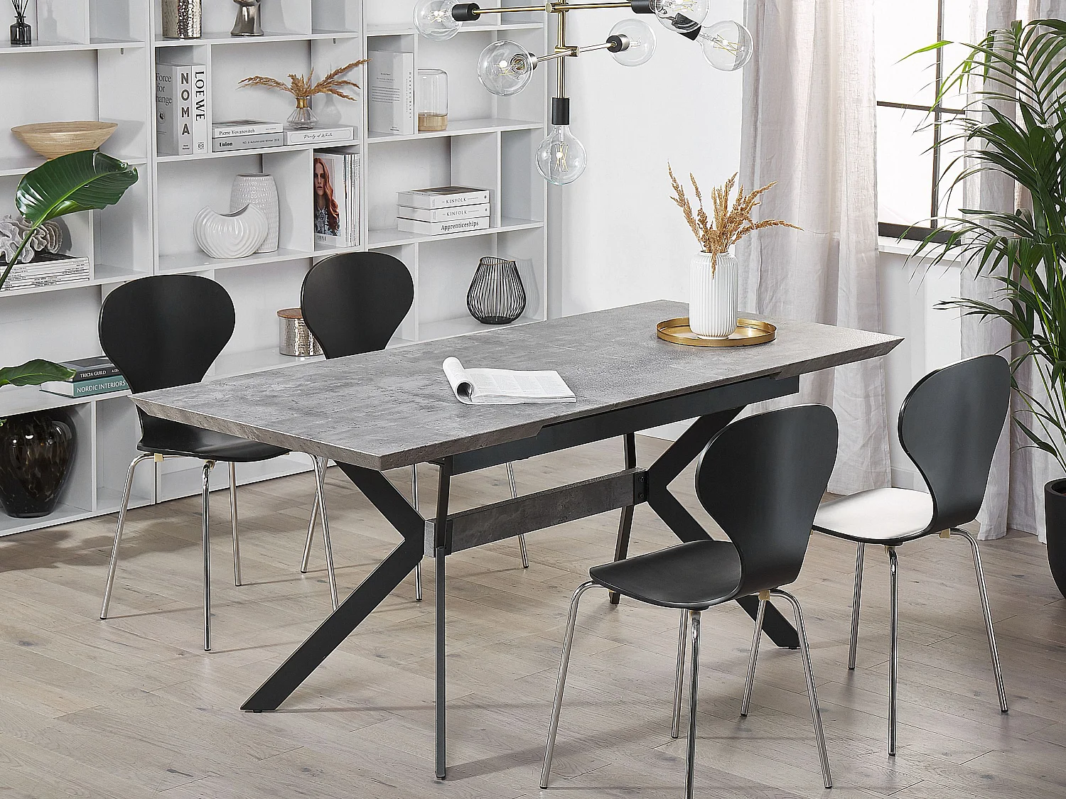 Table de salle à manger extensible BENSON Gris clair 140/180 cm 80 cm