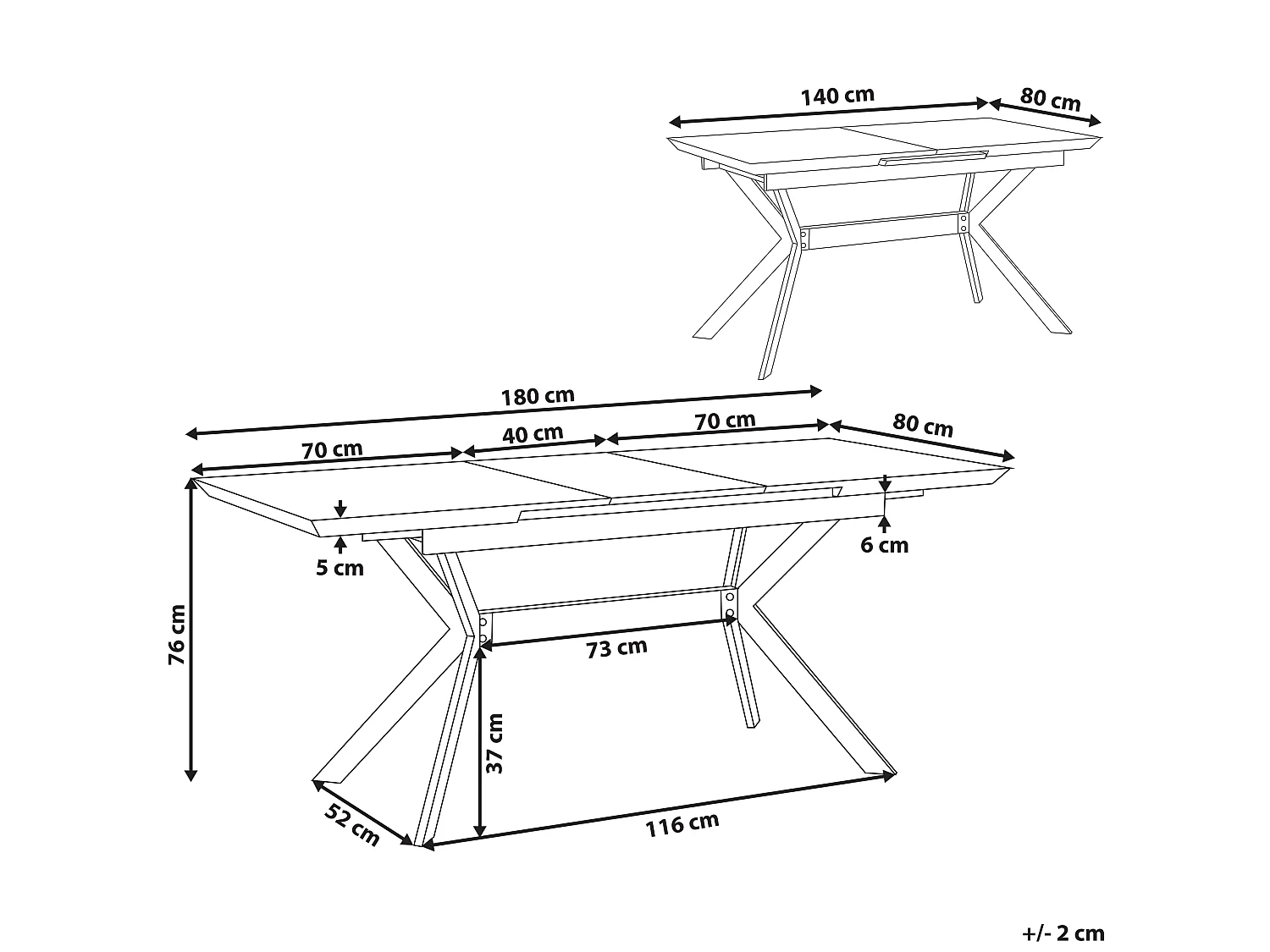 Esstisch Betonoptik grau / schwarz 140/180 x 80 cm für 8 Personen MDF-Platte Benson