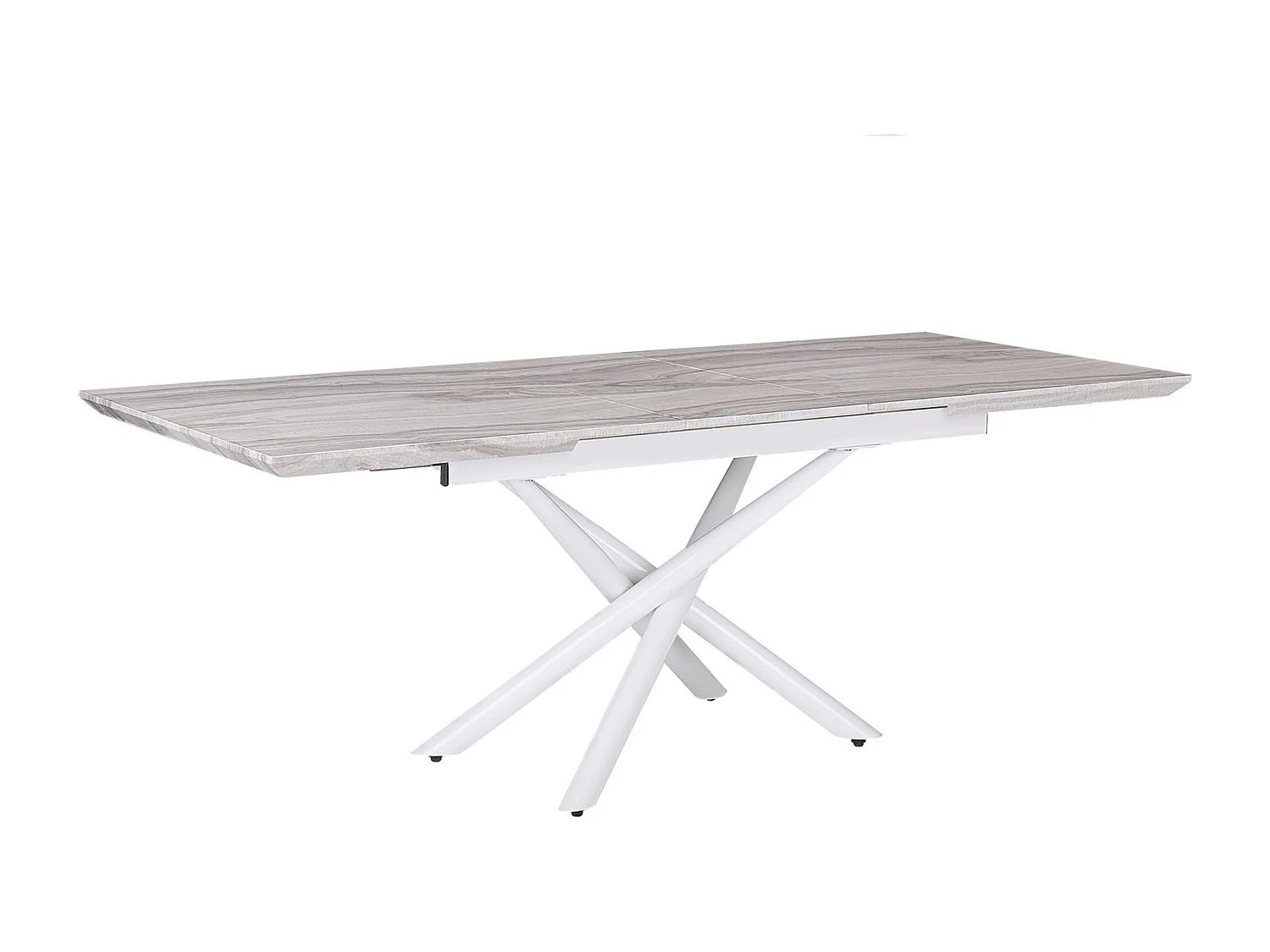 Esstisch Weiß Marmor Optik 160x90 cm ausziehbar mit Metallgestell Glamour Moira