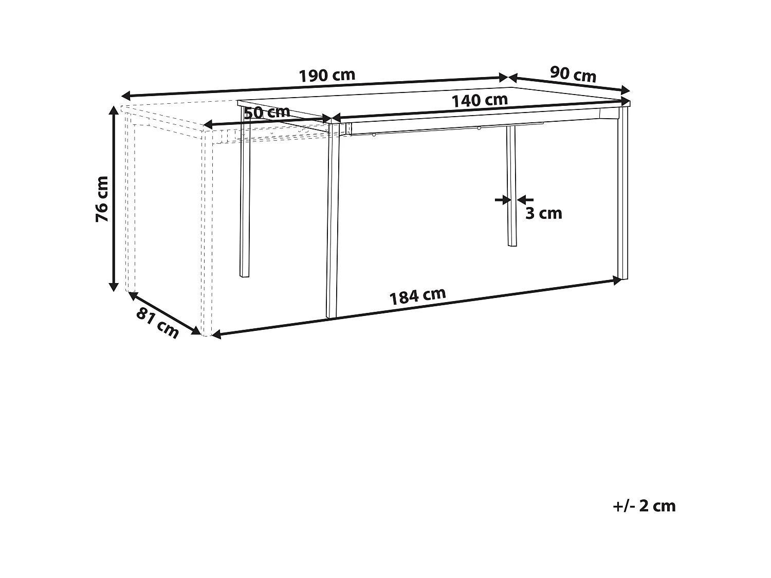 Stół do jadalni rozkładany AVIS Czarny 140/190 cm 90 cm