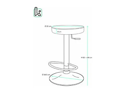 Lot 2 tabourets bar rond simili cuir rembourré pivotant hauteur réglable chrome YO (gris foncé)