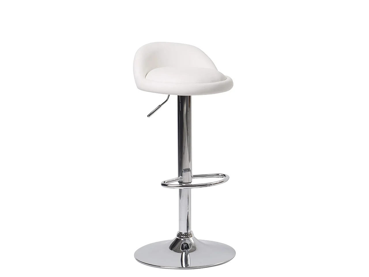 Lot 2 tabourets de bar-cuisine simili cuir pivotant hauteur réglable pied chrome SATI (blanc)
