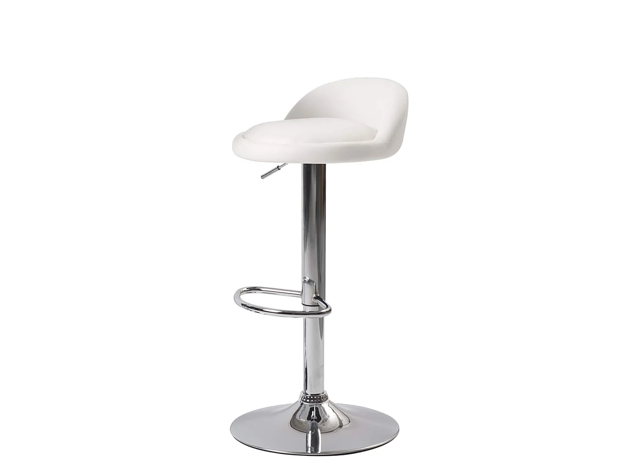 Lot 2 tabourets de bar-cuisine simili cuir pivotant hauteur réglable pied chrome SATI (blanc)