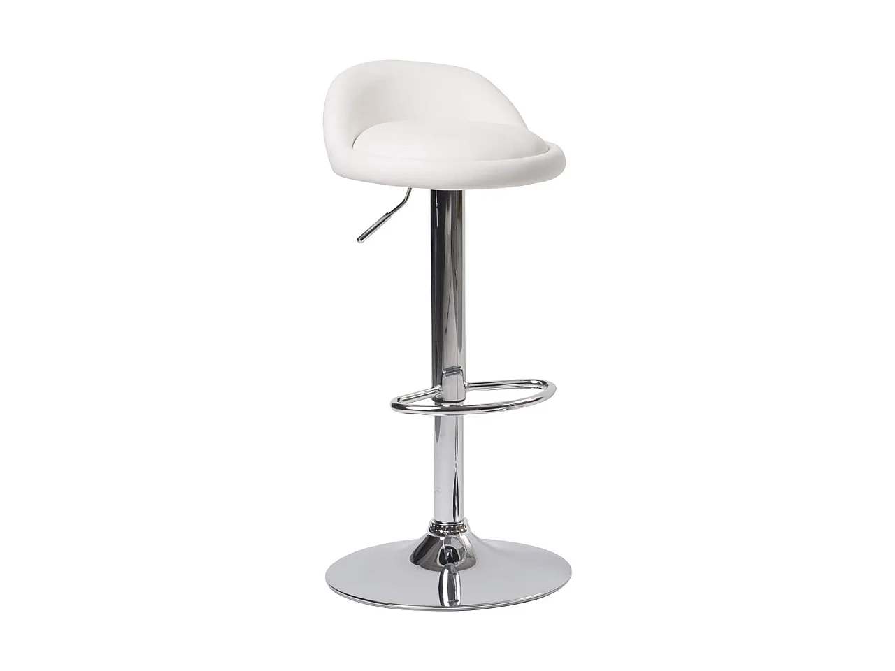 Lot 2 tabourets de bar-cuisine simili cuir pivotant hauteur réglable pied chrome SATI (blanc)