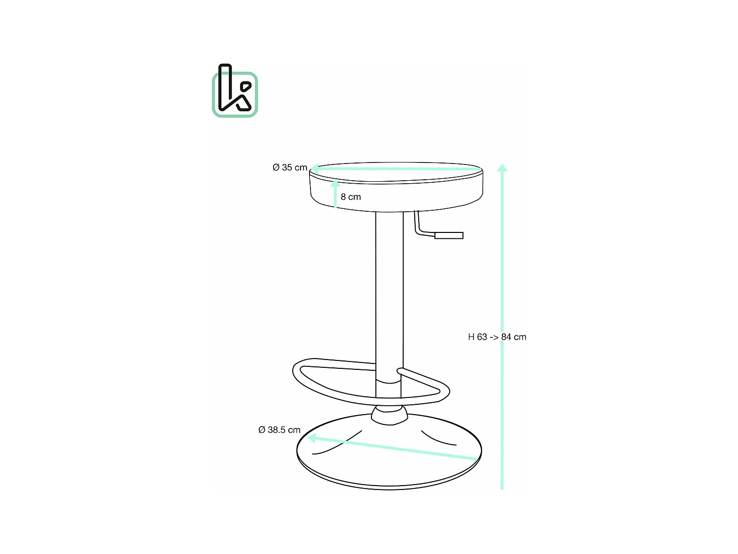 Lot 2 tabourets bar rond simili cuir rembourré pivotant hauteur réglable pied chrome YO (noir)