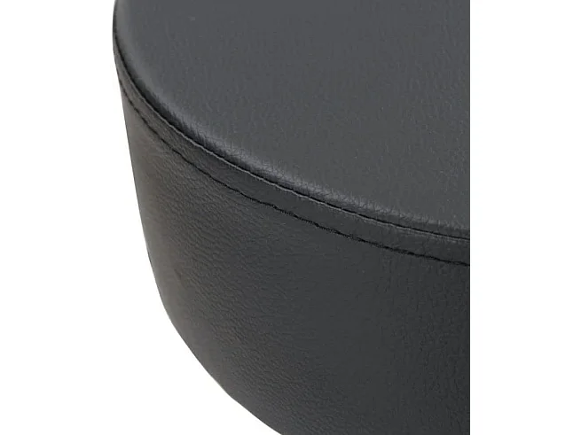 Set van 2 ronde barkrukken simili leder gevoerd draaibaar verstelbare hoogte chromen voet YO (zwart)