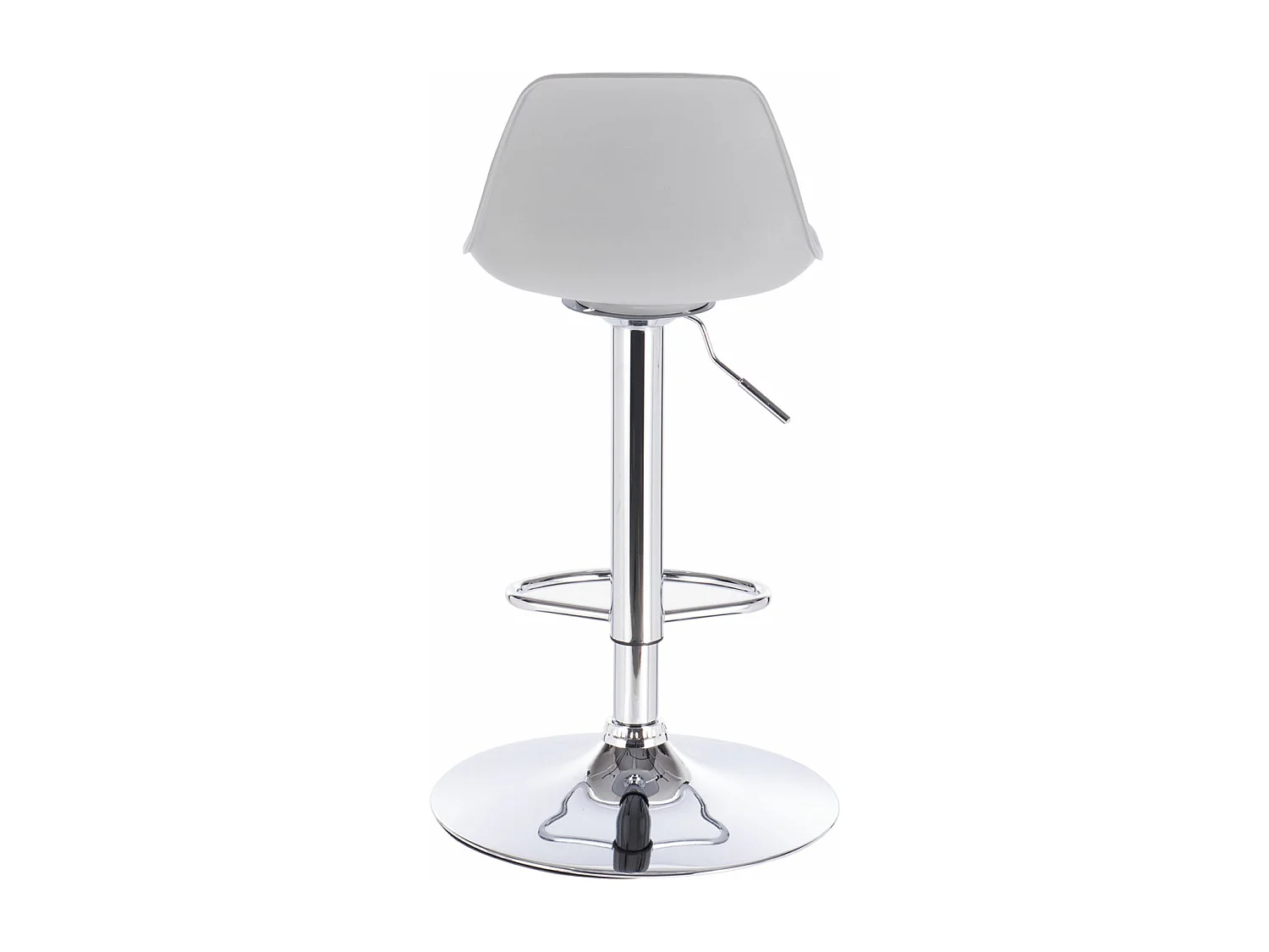 Lot 2 tabourets de bar cuisine coussin simili cuir pivotant hauteur réglable pied chrome SIG (gris)