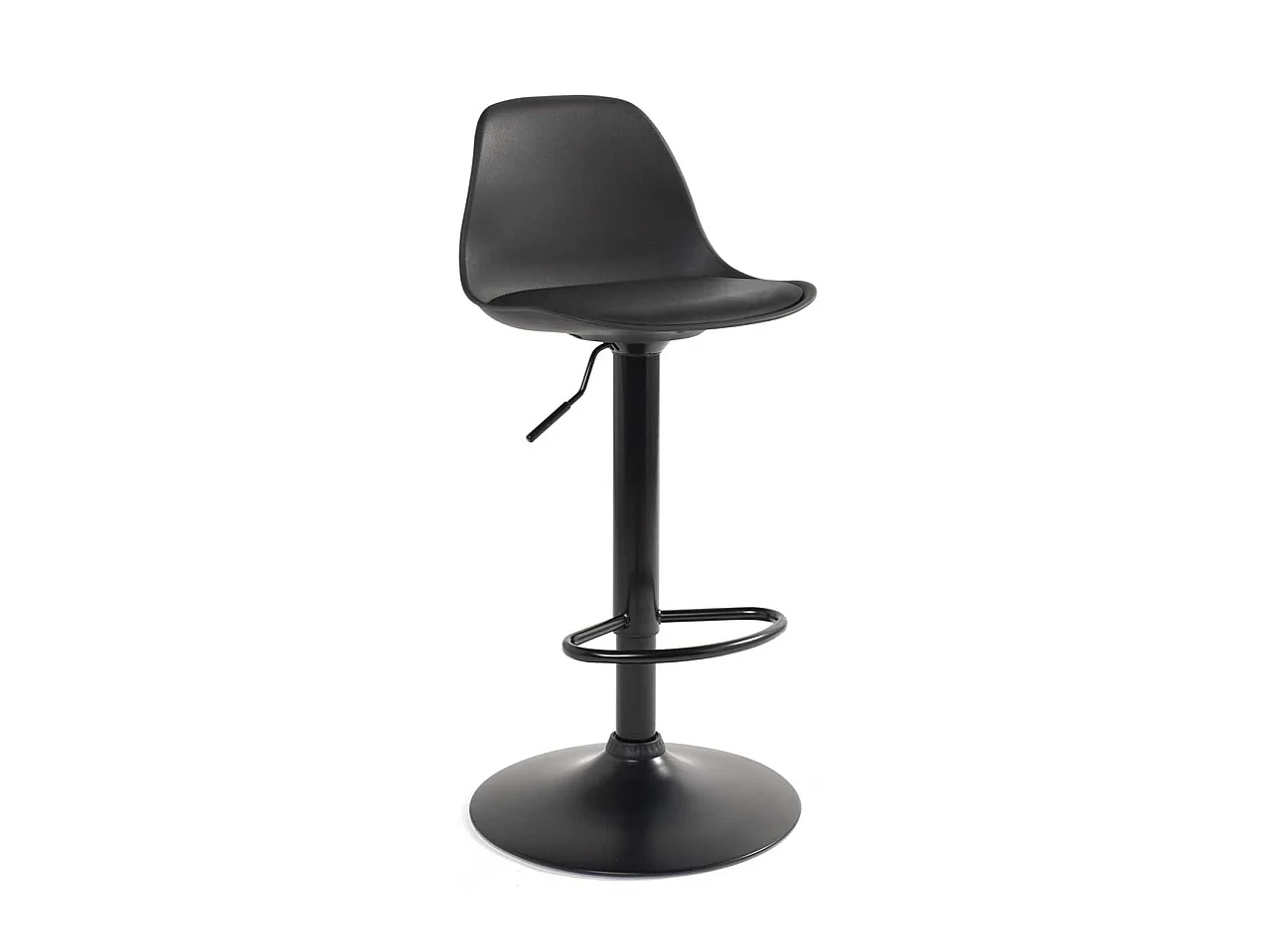 Set van 2 zwarte design barkrukken kussen simili leder draaibaar verstelbare hoogte SIG (zwart integraal)