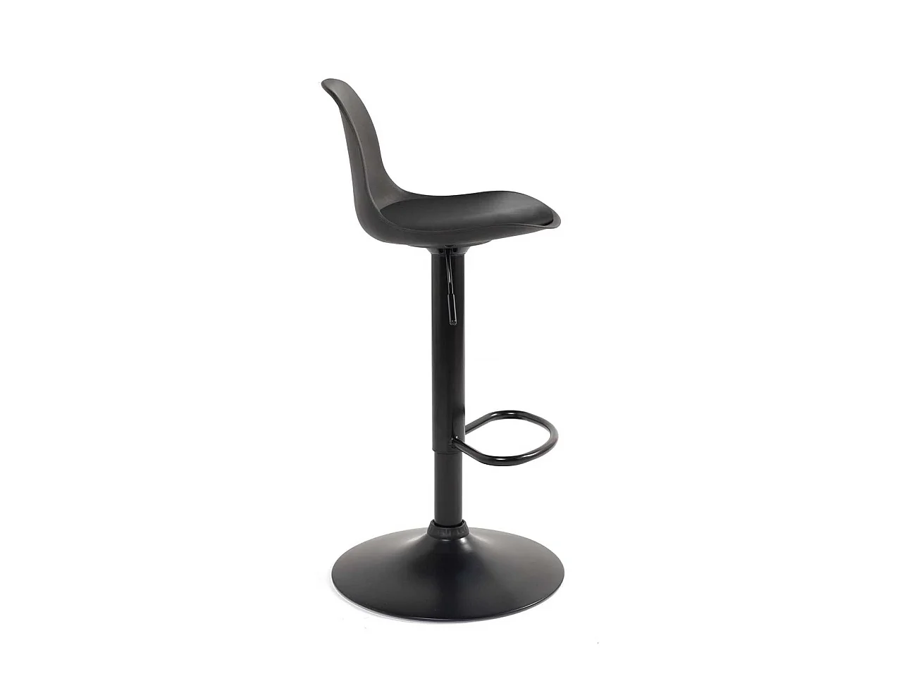 Set van 2 zwarte design barkrukken kussen simili leder draaibaar verstelbare hoogte SIG (zwart integraal)