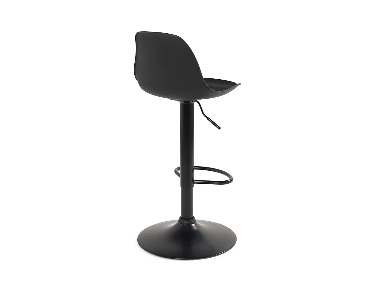 Set van 2 zwarte design barkrukken kussen simili leder draaibaar verstelbare hoogte SIG (zwart integraal)