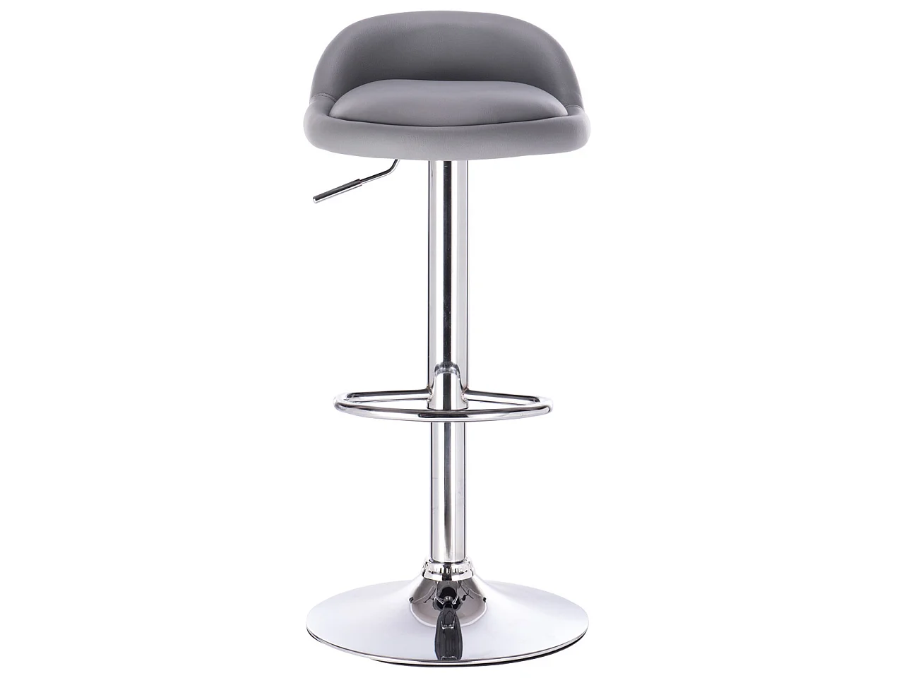 Lot 2 tabourets de bar cuisine simili cuir pivotant hauteur réglable pied chrome SATI (Gris)