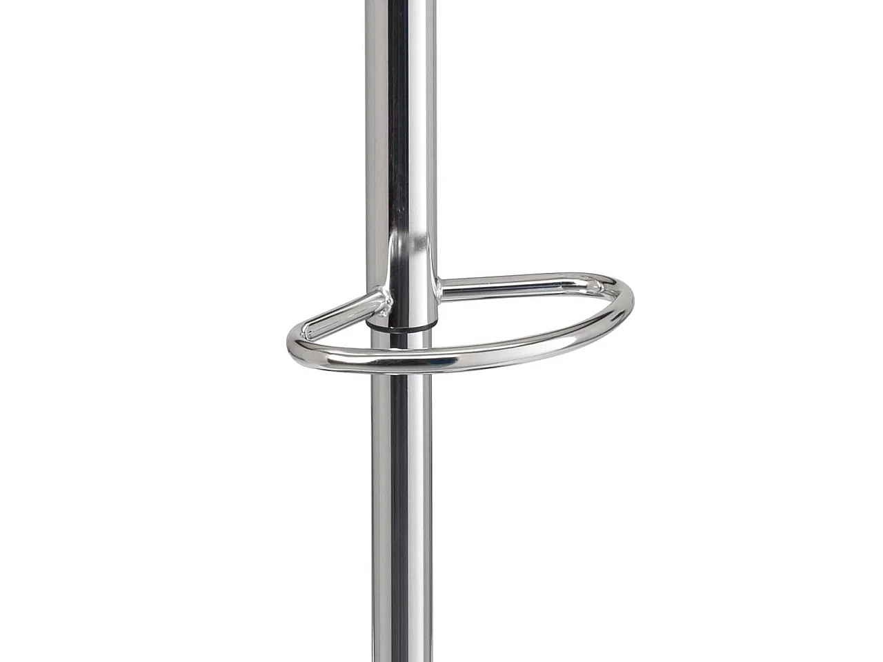 Lote de 2 taburetes de bar de diseño, asiento con respaldo bajo y cojín de cuero sintético, giratorios, altura regulable, base cromada SIG (blanco y gris)