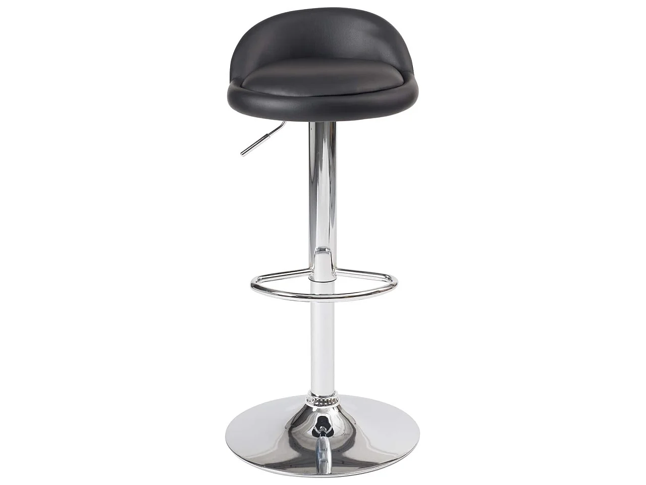 Lot 2 tabourets de bar-cuisine simili cuir pivotant hauteur réglable pied chrome SATI (noir)