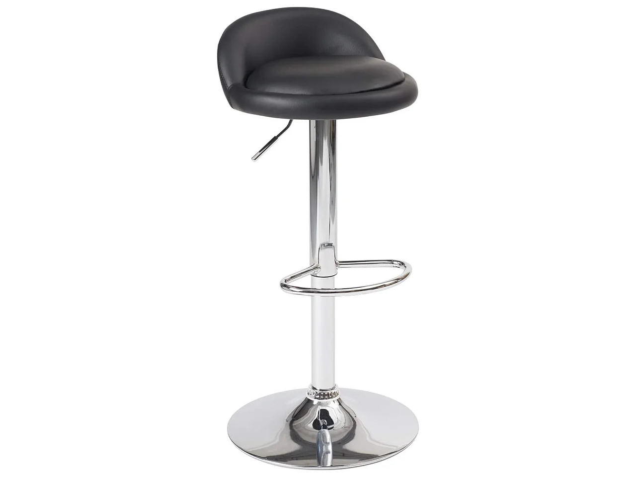 Lot 2 tabourets de bar-cuisine simili cuir pivotant hauteur réglable pied chrome SATI (noir)
