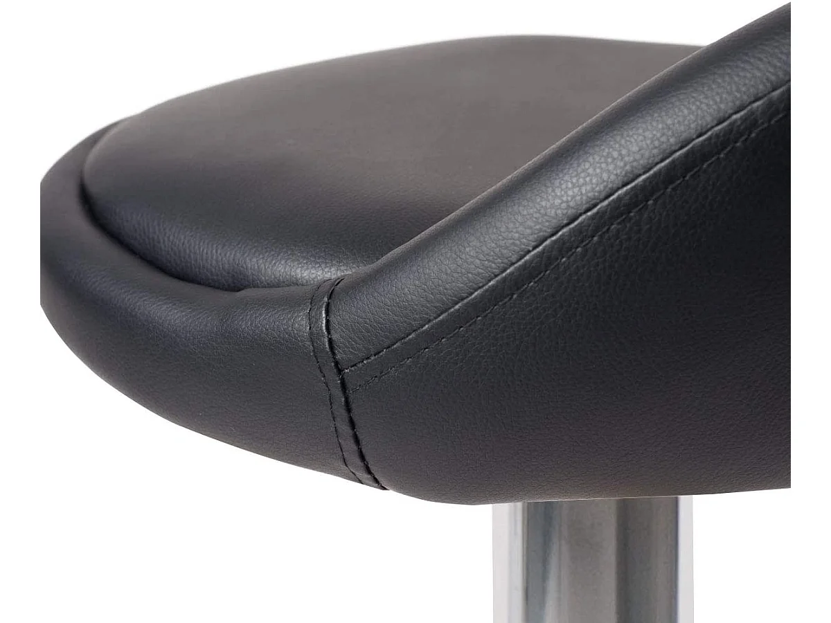 Lot 2 tabourets de bar-cuisine simili cuir pivotant hauteur réglable pied chrome SATI (noir)