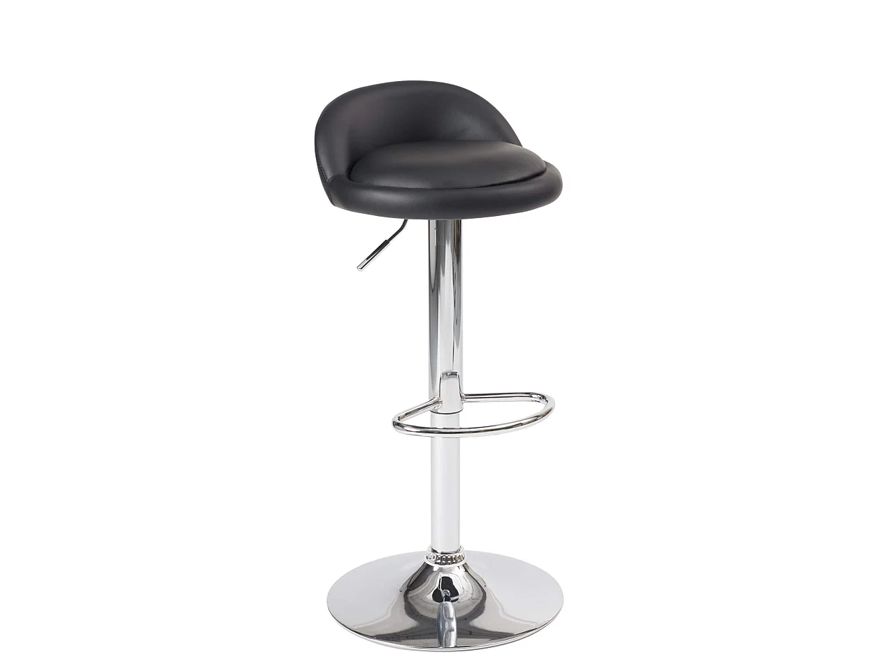 Lot 2 tabourets de bar-cuisine simili cuir pivotant hauteur réglable pied chrome SATI (noir)