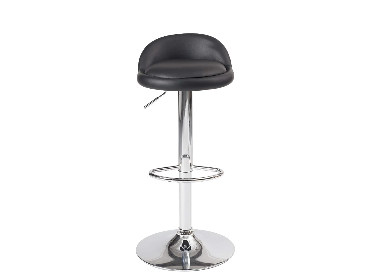 Lot 2 tabourets de bar-cuisine simili cuir pivotant hauteur réglable pied chrome SATI (noir)
