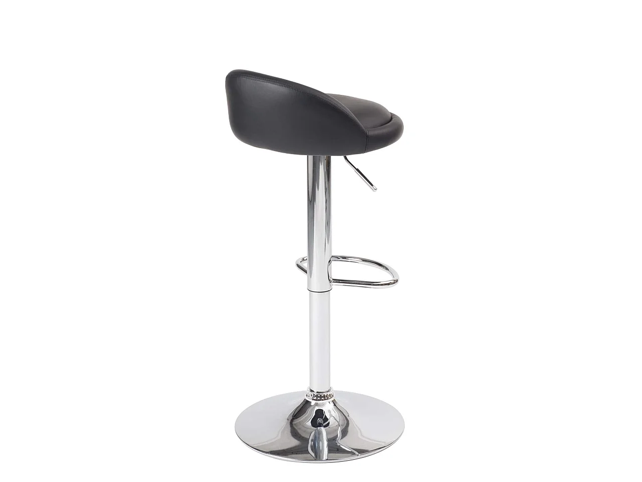 Lot 2 tabourets de bar-cuisine simili cuir pivotant hauteur réglable pied chrome SATI (noir)