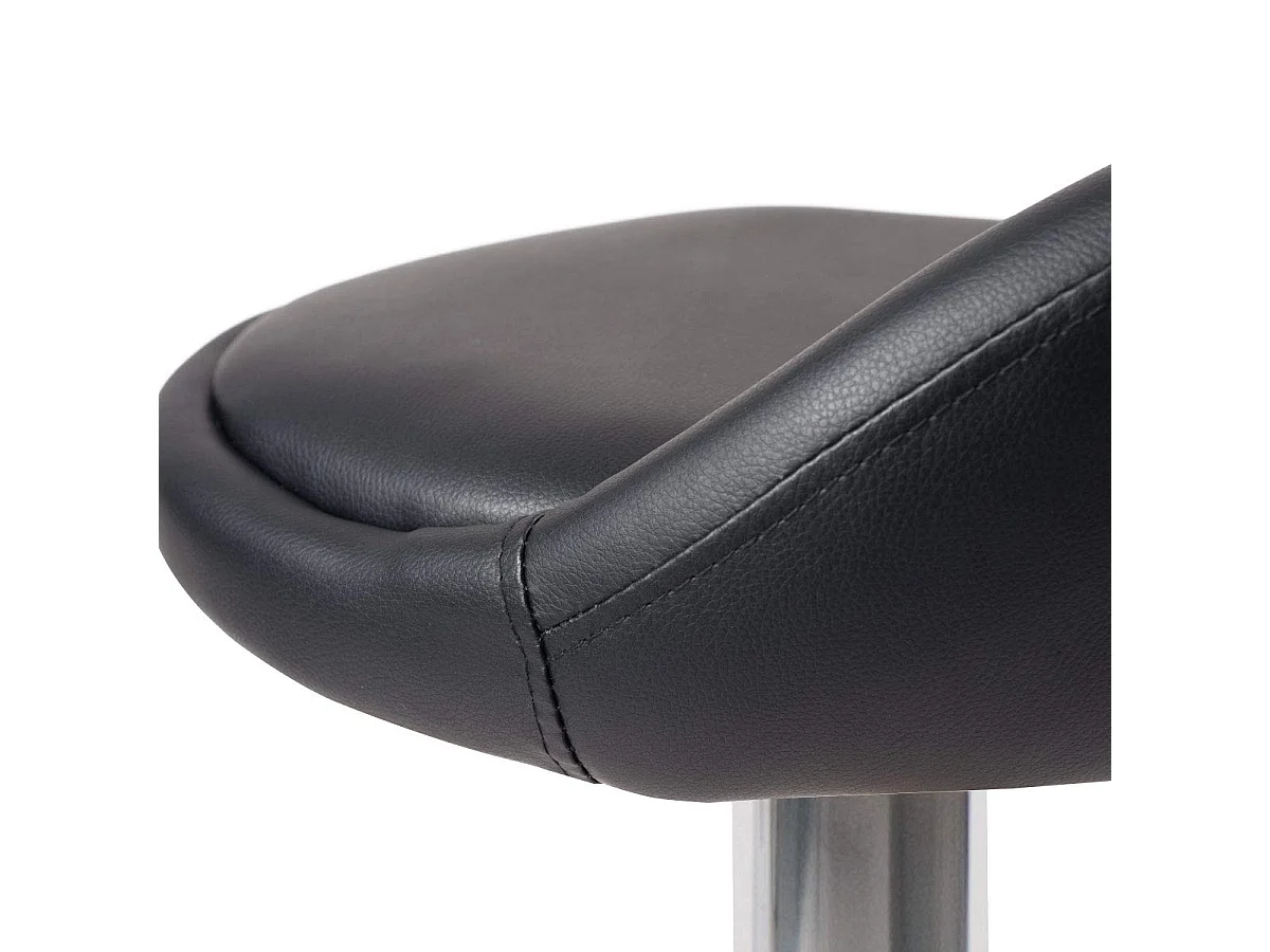 Lot 2 tabourets de bar-cuisine simili cuir pivotant hauteur réglable pied chrome SATI (noir)