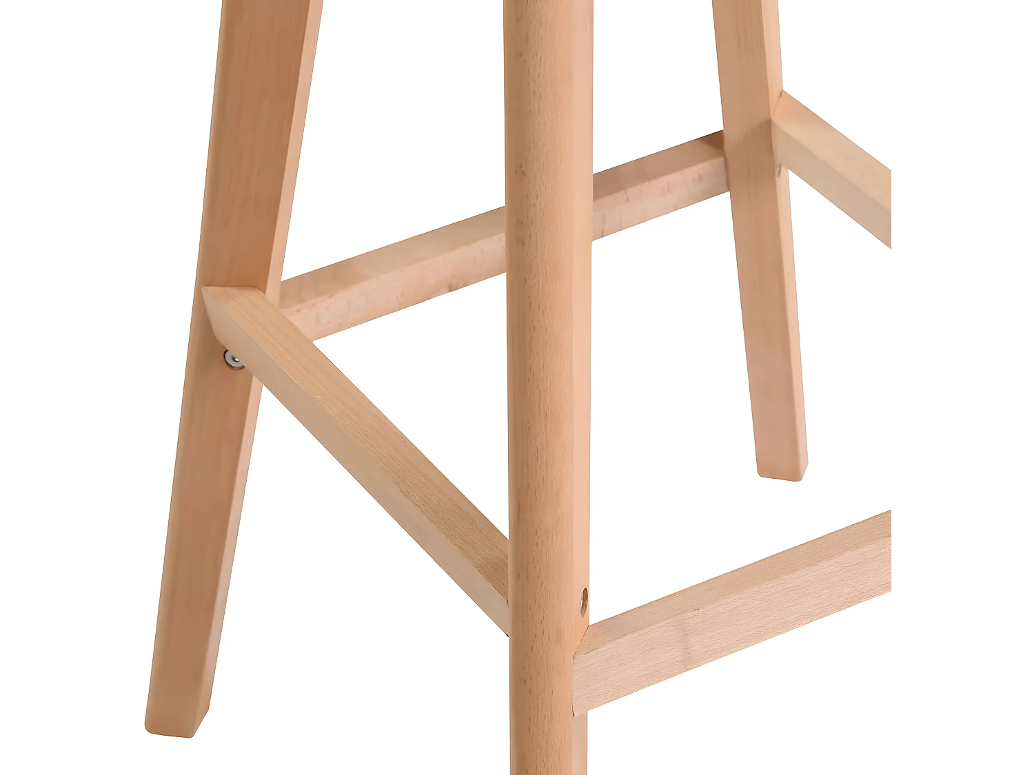 Lot 2 chaises de bar scandinaves 70cm large siège coussin simili cuir pieds bois TIKA (noir)