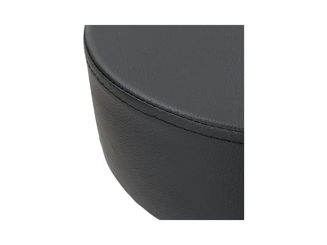 Lote de 2 taburetes de bar redondos negros, asiento de símil cuero acolchado, giratorio y altura regulable YO (negro integral)