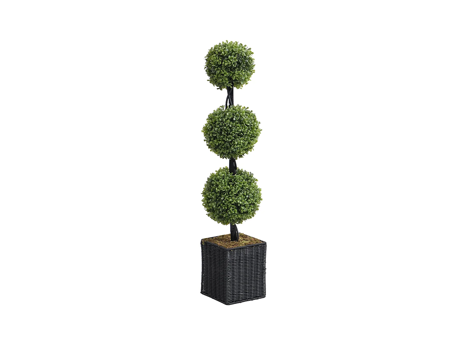Plante artificiel buis 3 boules avec pot - H. 90 x D. 18 cm -PILANA