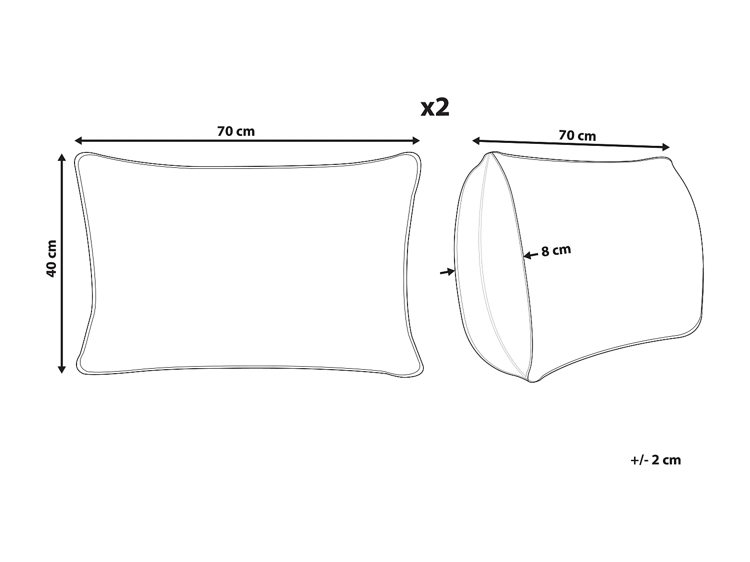 Set di 2 cuscini da esterno TRIFOS Trama geometrica 40 x 70 cm Blu