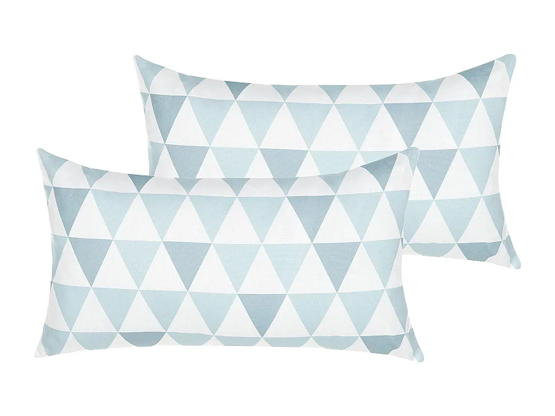 Set di 2 cuscini da esterno TRIFOS Trama geometrica 40 x 70 cm Blu