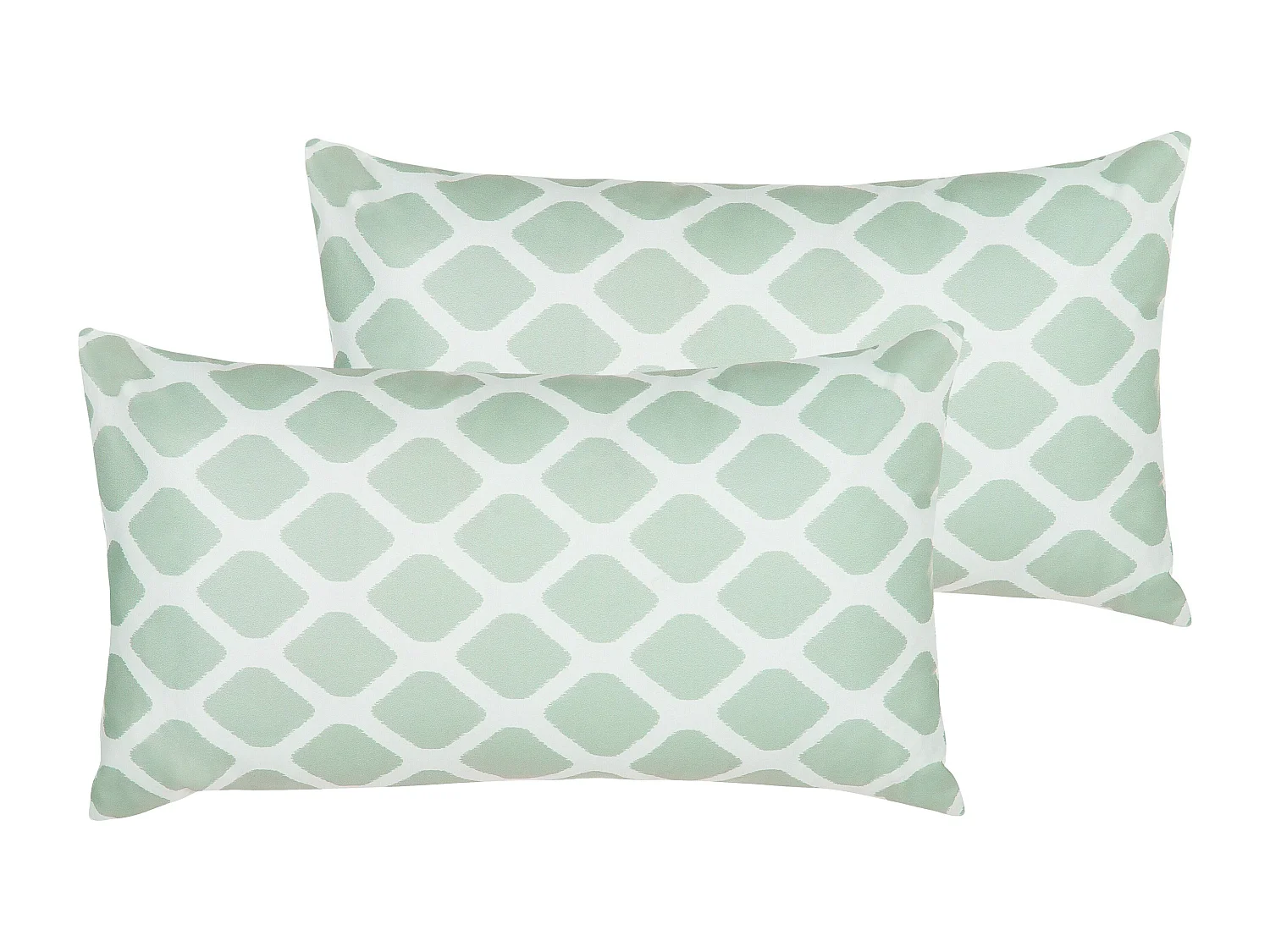 Lot de 2 coussins d'extérieur KALAMOS Motif géométrique 40 x 70 cm Vert menthe