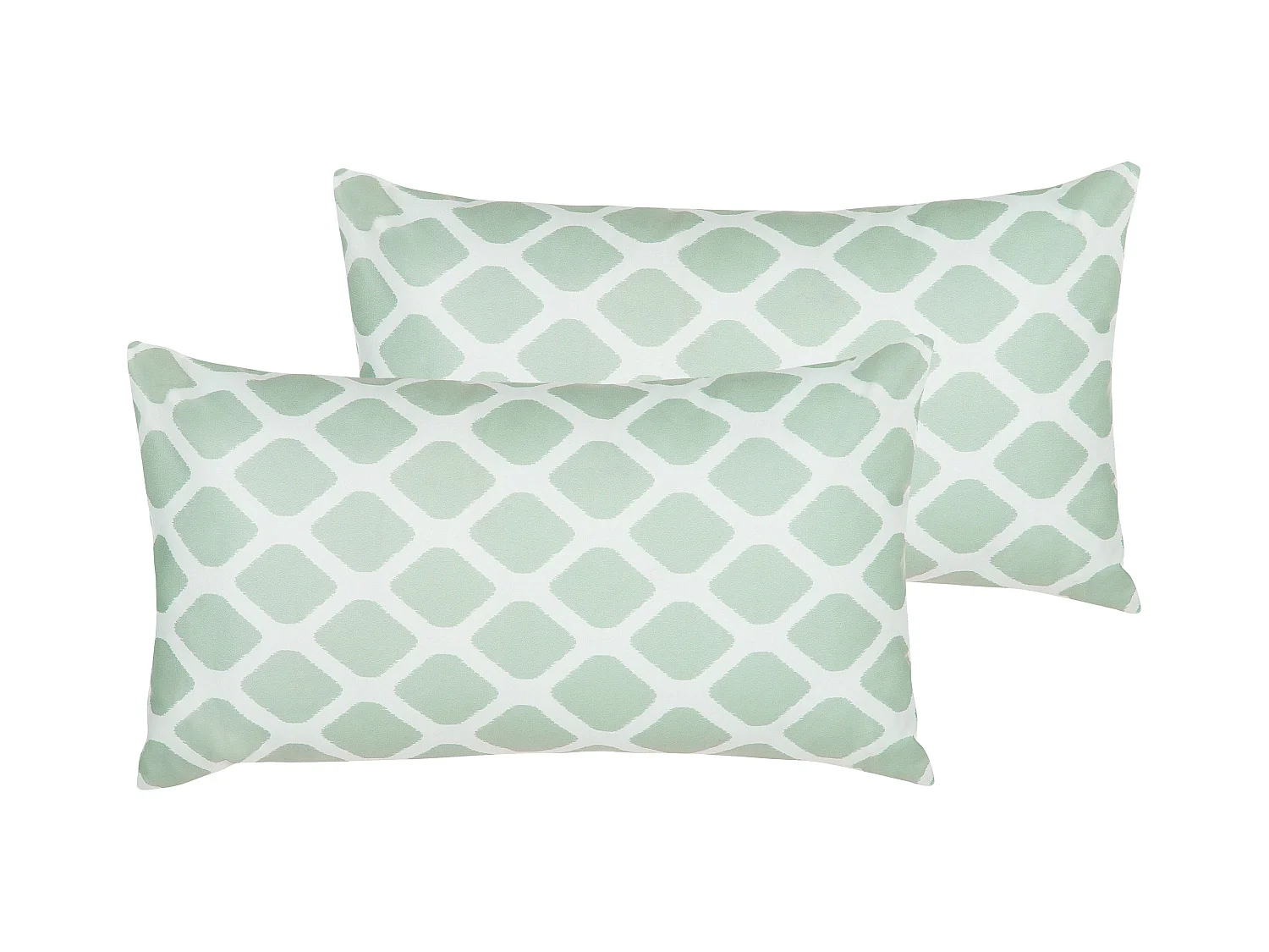 Lot de 2 coussins d'extérieur KALAMOS Motif géométrique 40 x 70 cm Vert menthe