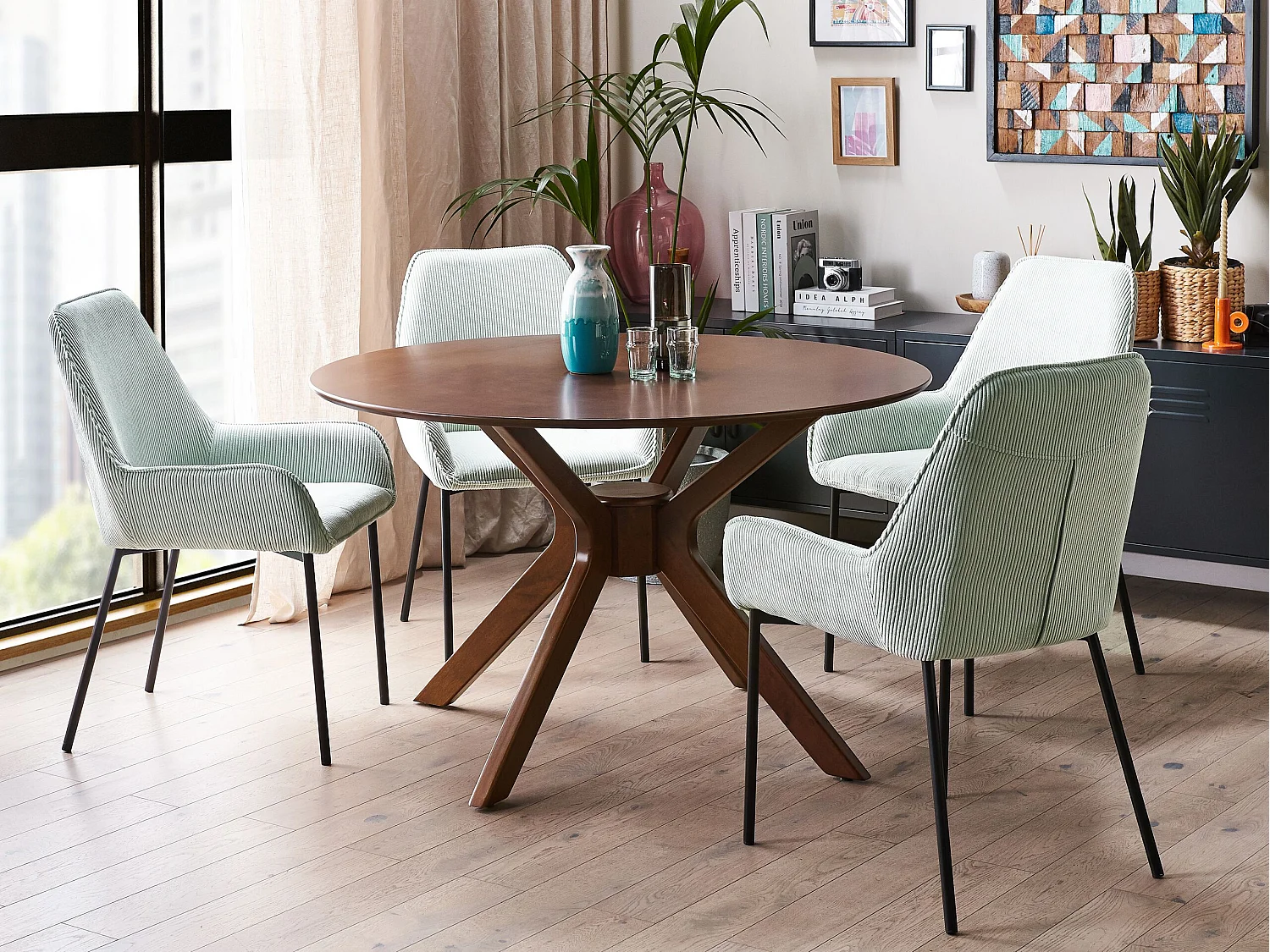 Table de repas TYMIS Acajou foncé 120 cm 120 cm