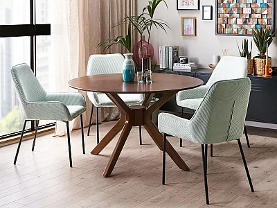Eettafel TYMIS Donker mahoniehout 120 cm 120 cm