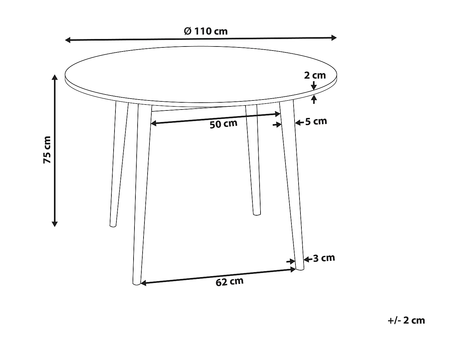 Esstisch RADAN Braun 110 cm 110 cm Holz