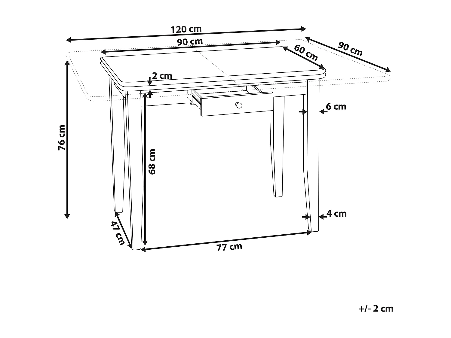 Table de salle à manger extensible MASELA Marron 90/120 cm 60 cm Bois