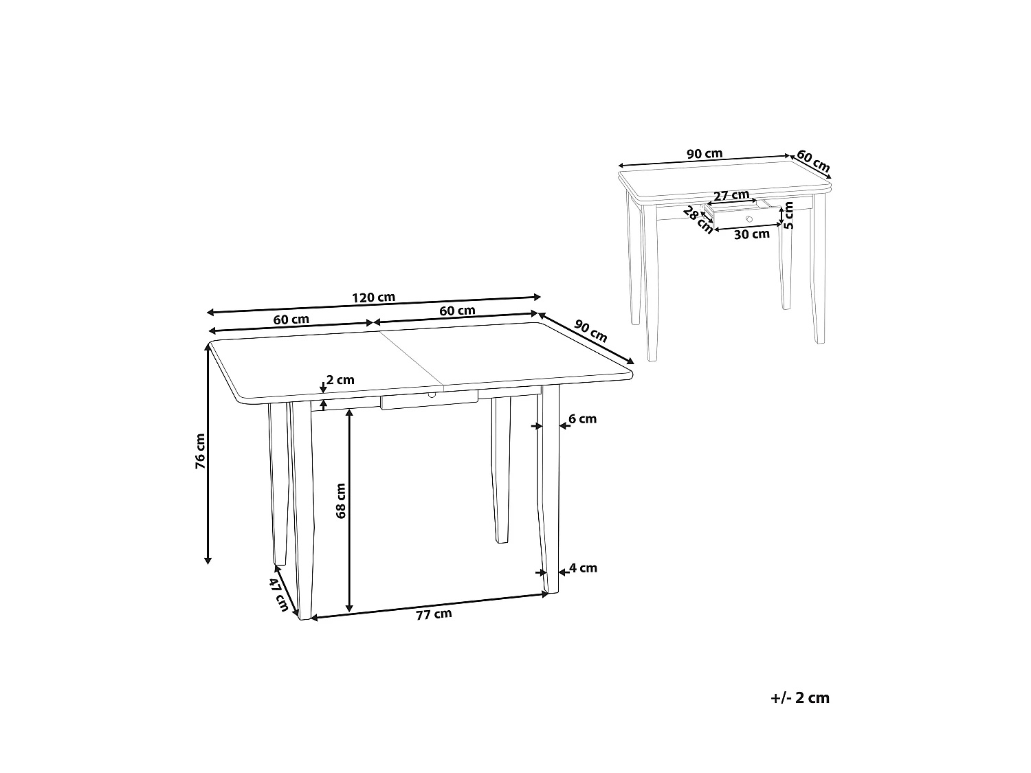 Mesa de comedor extensible MASELA Marrón oscuro 90/120 cm 60 cm Madera