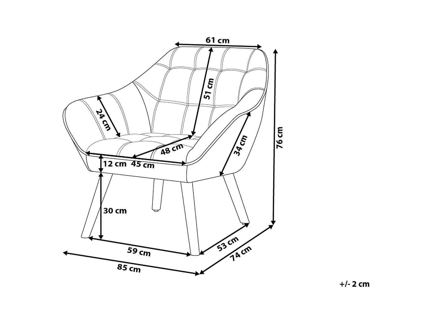 Fauteuil KARIS Fluweel Lichtblauw