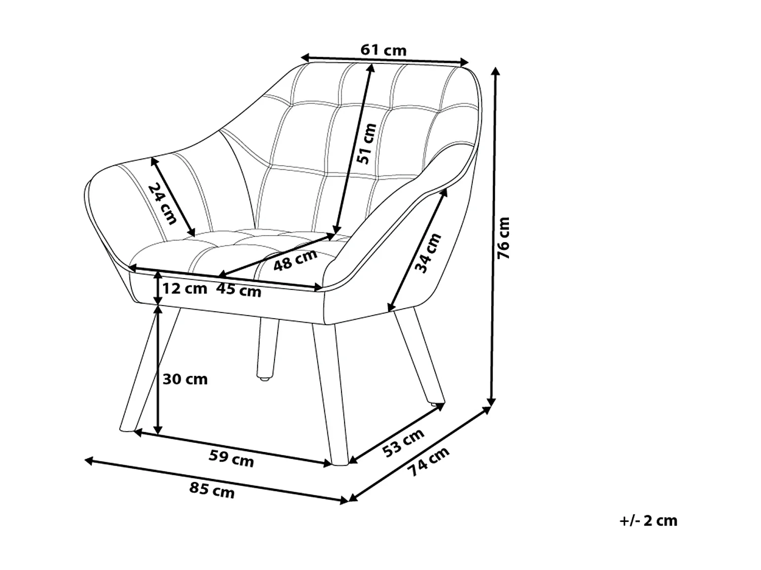 Fauteuil KARIS Fluweel Lichtblauw
