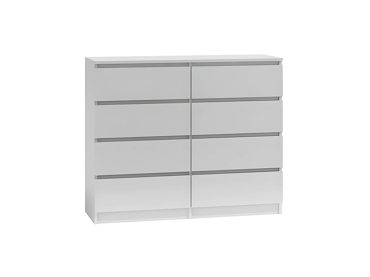 MILANO | Cassettiera moderna per camera da letto/soggiorno/ufficio 40x120x97 | 8 cassetti scorrevoli | Mobile contenitore | chiffon