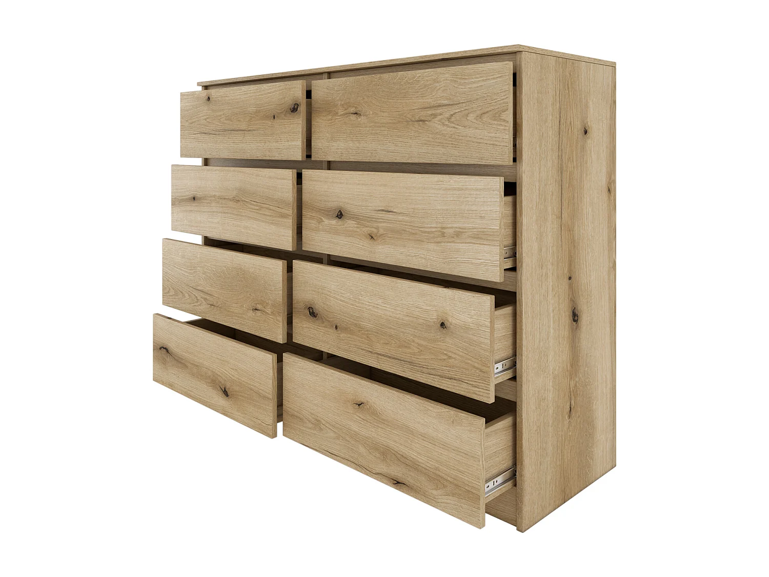 MILAN | Commode moderne grande 8 tiroirs chambre salon | Dimensions 97x120x40  | Design minimaliste | Meuble de rangement