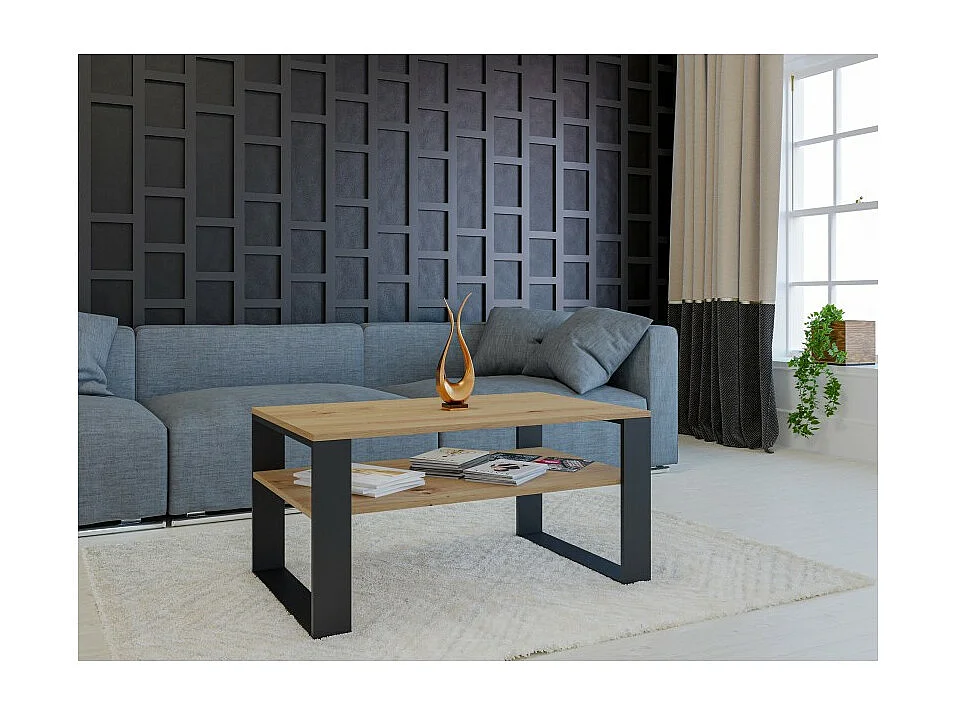 SIENNE - Tavolino moderno - Tavolino da salotto - Piano: 90x51x1,6 - Altezza: 43 cm - Design minimalista