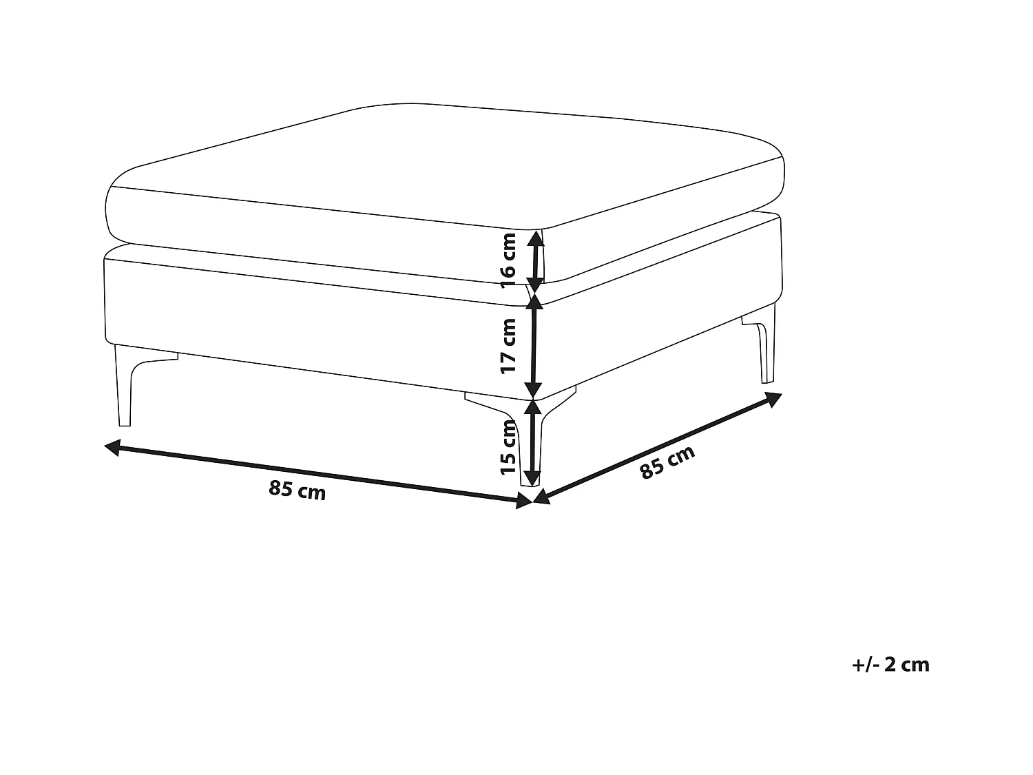 Ottomaan EVJA Fluweel Grijs