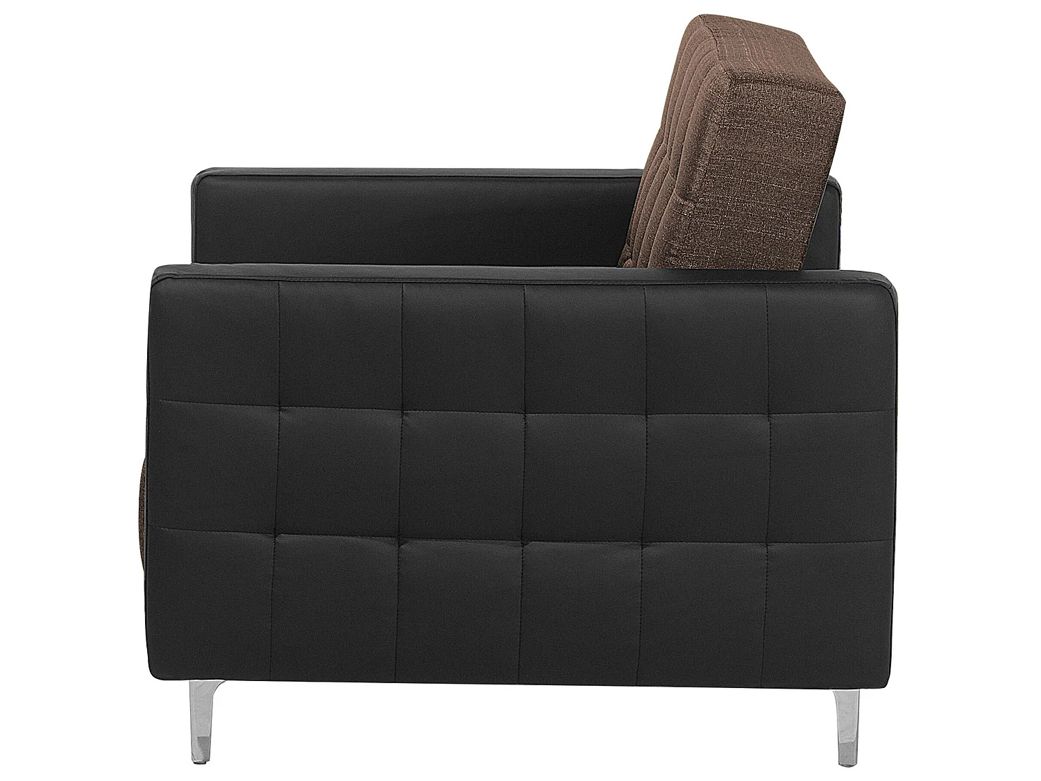 Poltrona in tessuto marrone/pelle nera ABERDEEN