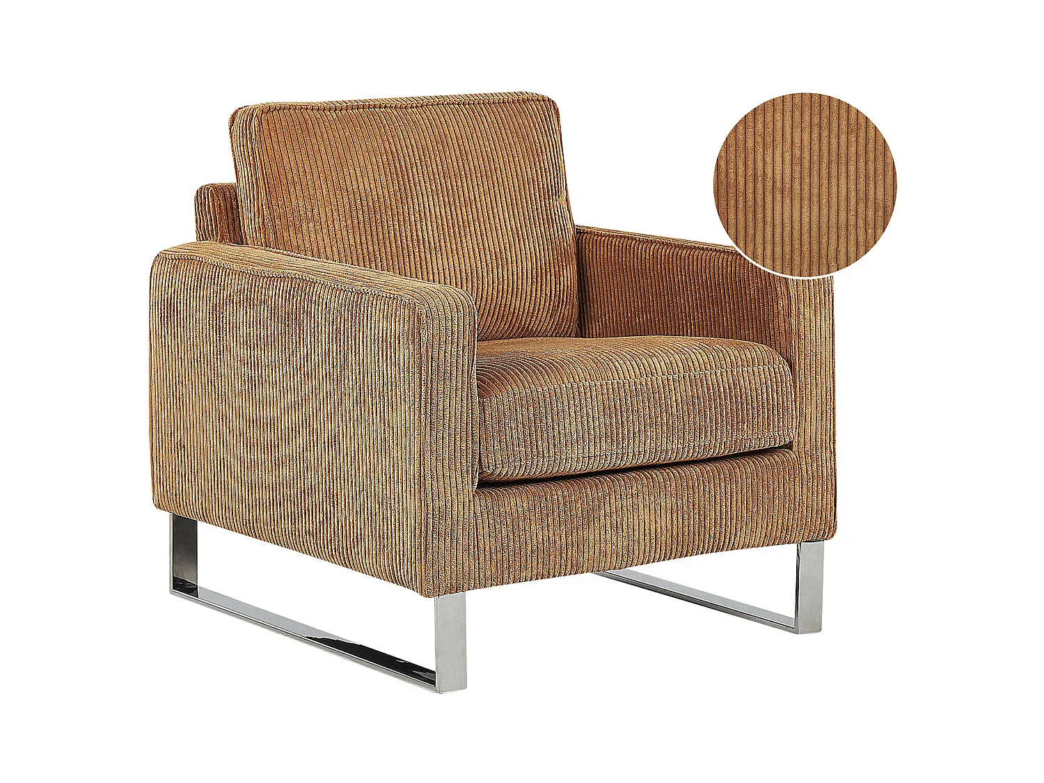 Fauteuil VIND Velours côtelé Marron clair